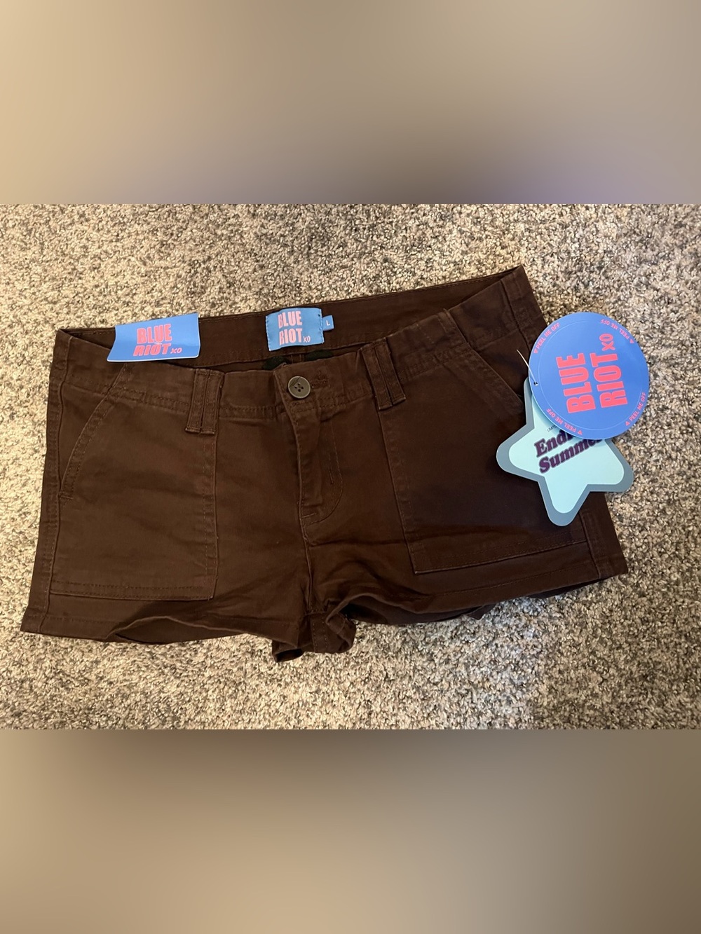 Blue Riot Women's Dark Brown Stretch Jean Shorts